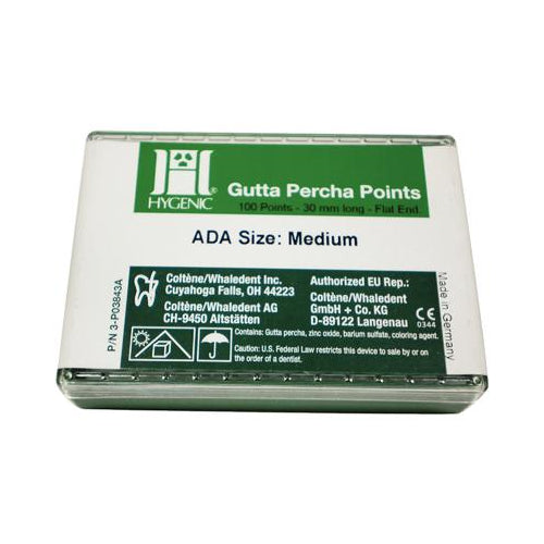 Coltene Whaledent H01226 Hygenic Gutta Percha Points Medium 100/Pk Coltene Whaledent H01226 Hygenic Gutta Percha Points Medium 100/Pk